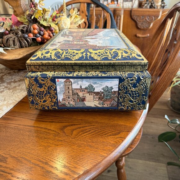 Large Vintage E. Otto Schmidt Cookie Tin Made in Germany - Picture 9 of 15